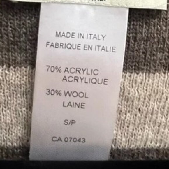 Cocogió brown/cream stripes chevron knit cardigan sweater size S - Picture 5 of 5